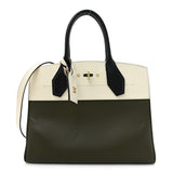 Louis Vuitton Taurillon City Steamer MM Kaki Creme Black