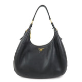PRADA Leather Shoulder Bag Hand Bag Black BR4311