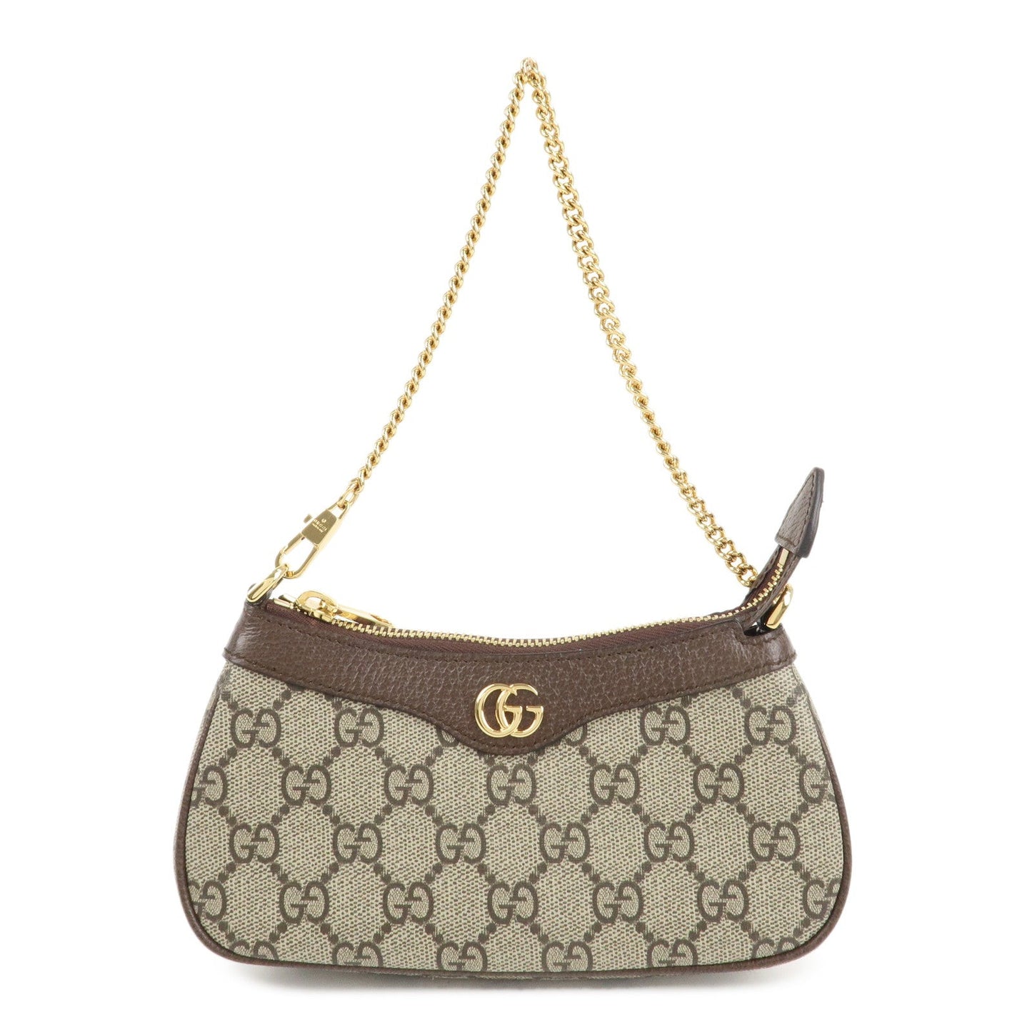 GUCCI Ophidia Leather GG Supreme Chain Pouch Beige Brown 764960  d