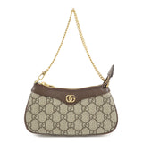 GUCCI Ophidia Leather GG Supreme Chain Pouch Beige Brown 764960  d