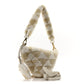 Prada Shearling Symbole Mini Triangle Bag Ecru White