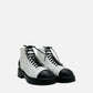 CHANEL Combat White w/ Black Size EU 39.5 Ankle Boots