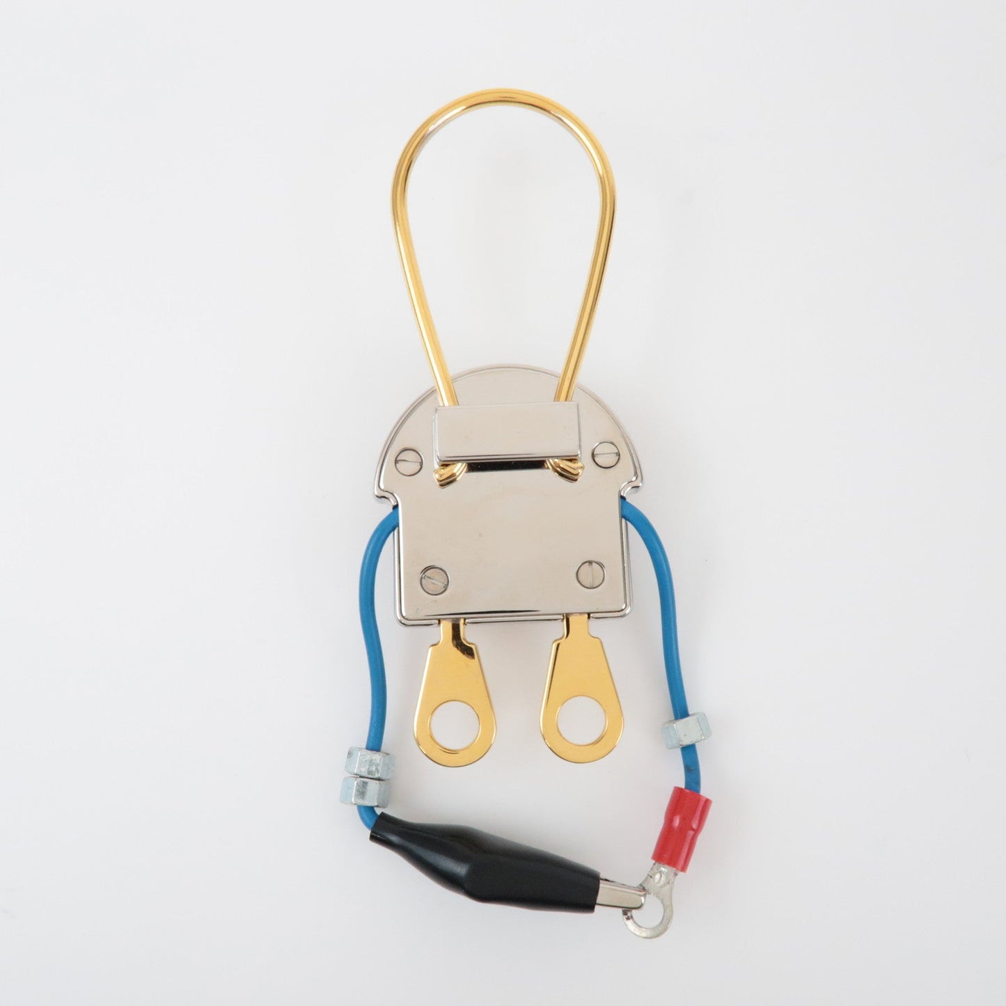 PRADA Metal Robot Bag Key Charm Key Chain Silver Gold