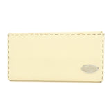 FENDI Selleria Calf Leather Long Wallet Ivory 8M0144