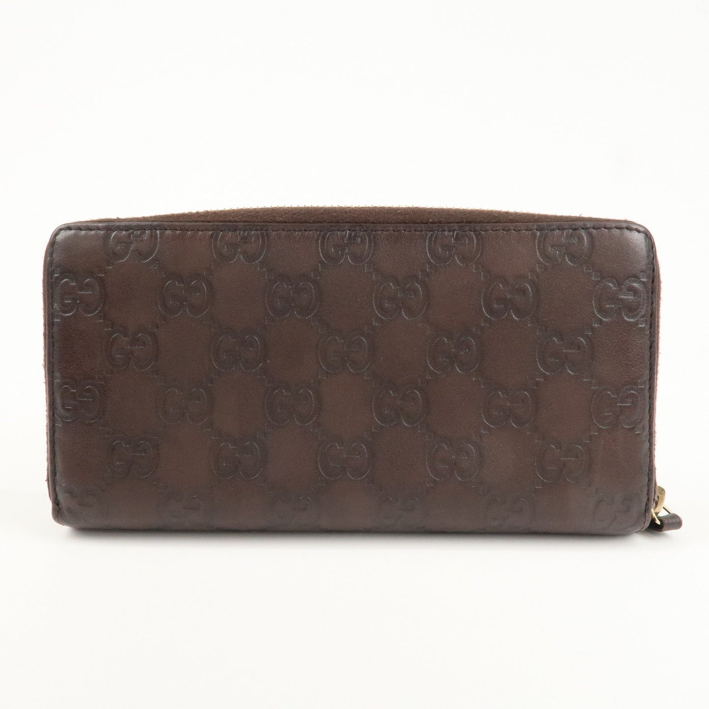 GUCCI Guccissima Leather Round Zippy Long Wallet Dark Brown 112724  d