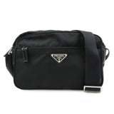 PRADA Triangle Logo Nylon Shoulder Bag Crossbody Bag Black BT0166