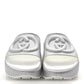Amelia Glitter Rubber Womens InterLocking G Platform 42mm Slide Sandals 37 Silver