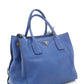 Prada Vitello Donna Cobalt Blue Grained Leather Tote