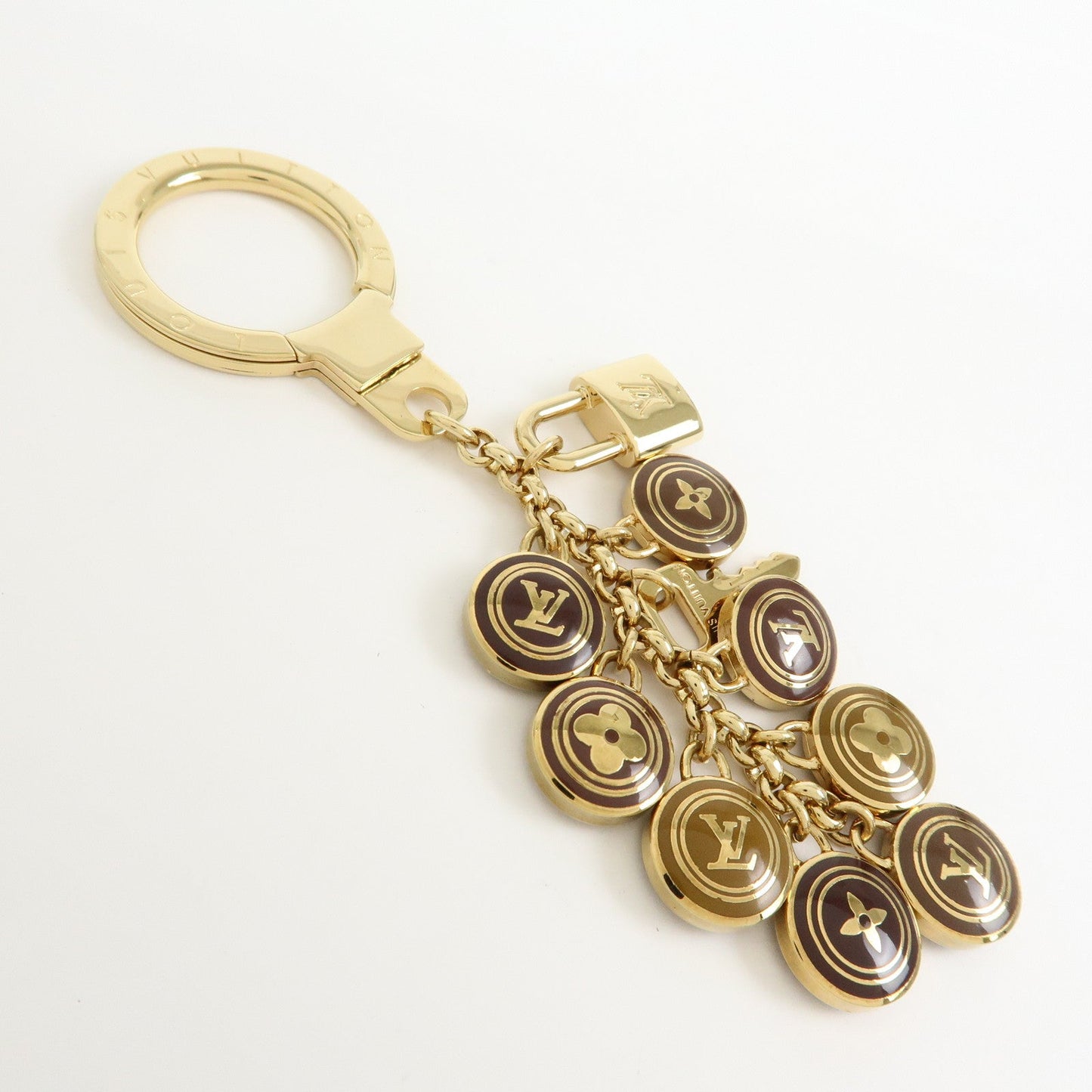 Louis Vuitton Porte Cles Pastilles Bag Charm Gold Brown M65387