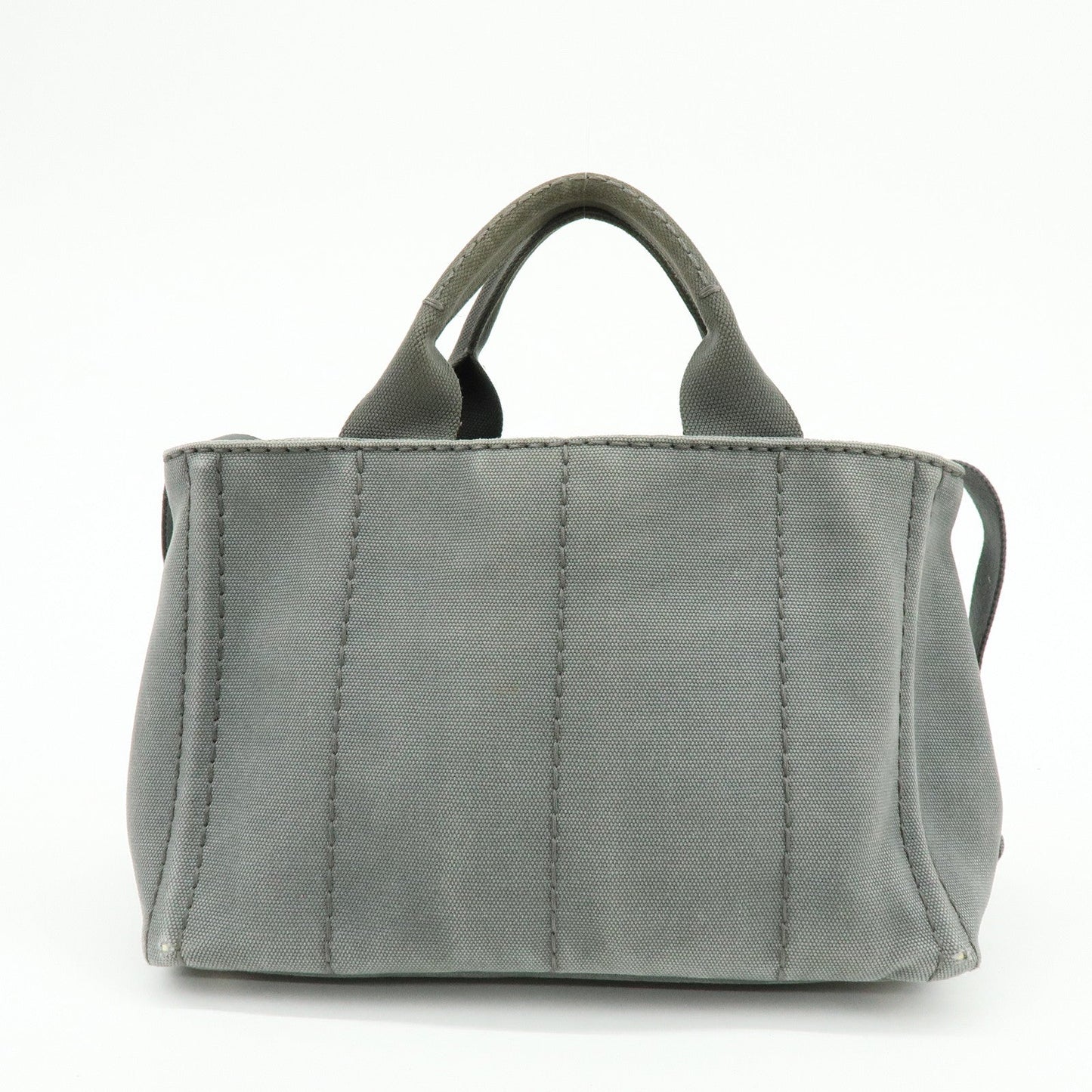 PRADA Canapa Mini Canvas 2Way Bag Hand Shoulder Bag Gray 1BG439