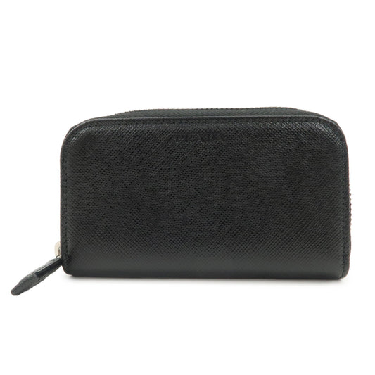PRADA Saffiano Leather Round Zippy Key Case Black 2PG604  d
