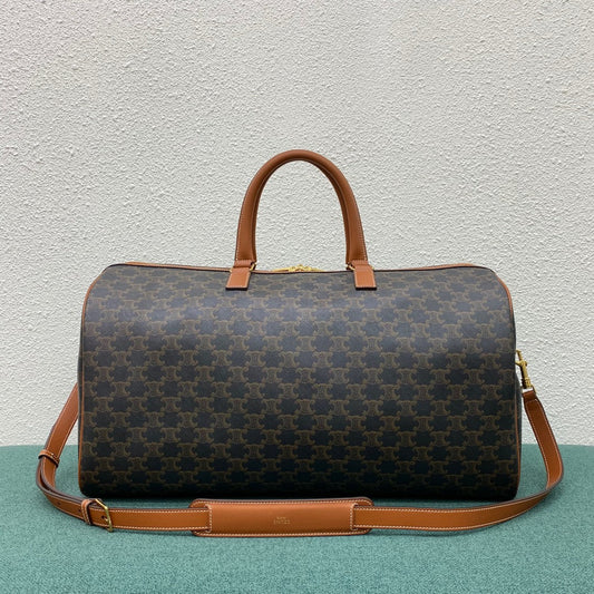 CE Large Voyage Bag In Triomphe Canvas With CE Print Tan For Women 20in/50Amelia191472BZK.04LU