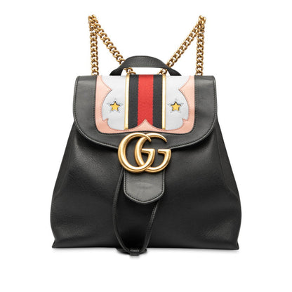 Gucci GG Marmont Shearling Line Leather Backpack
