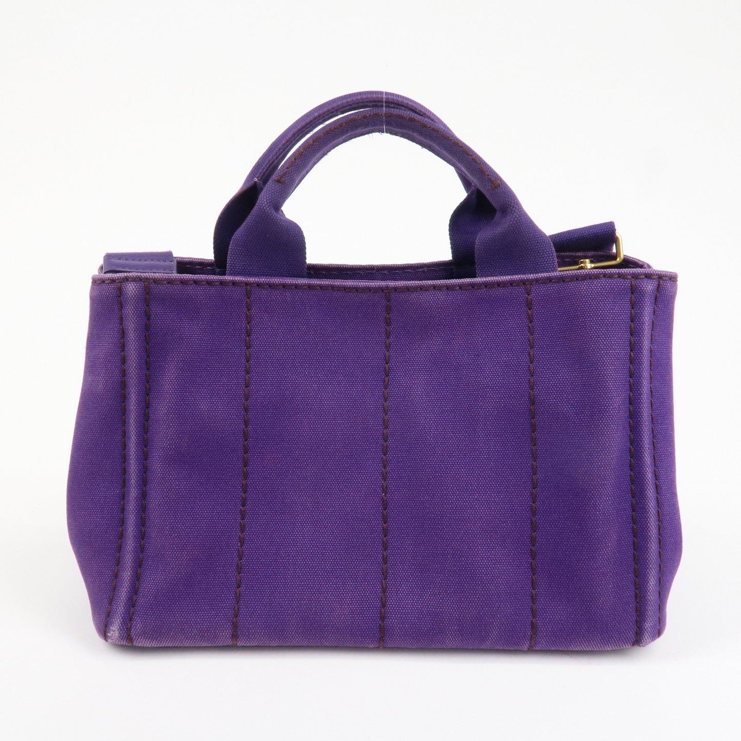 PRADA Logo Canapa Mini Canvas 2Way Tote Shoulder Bag Purple BN2439  d