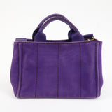 PRADA Logo Canapa Mini Canvas 2Way Tote Shoulder Bag Purple BN2439  d