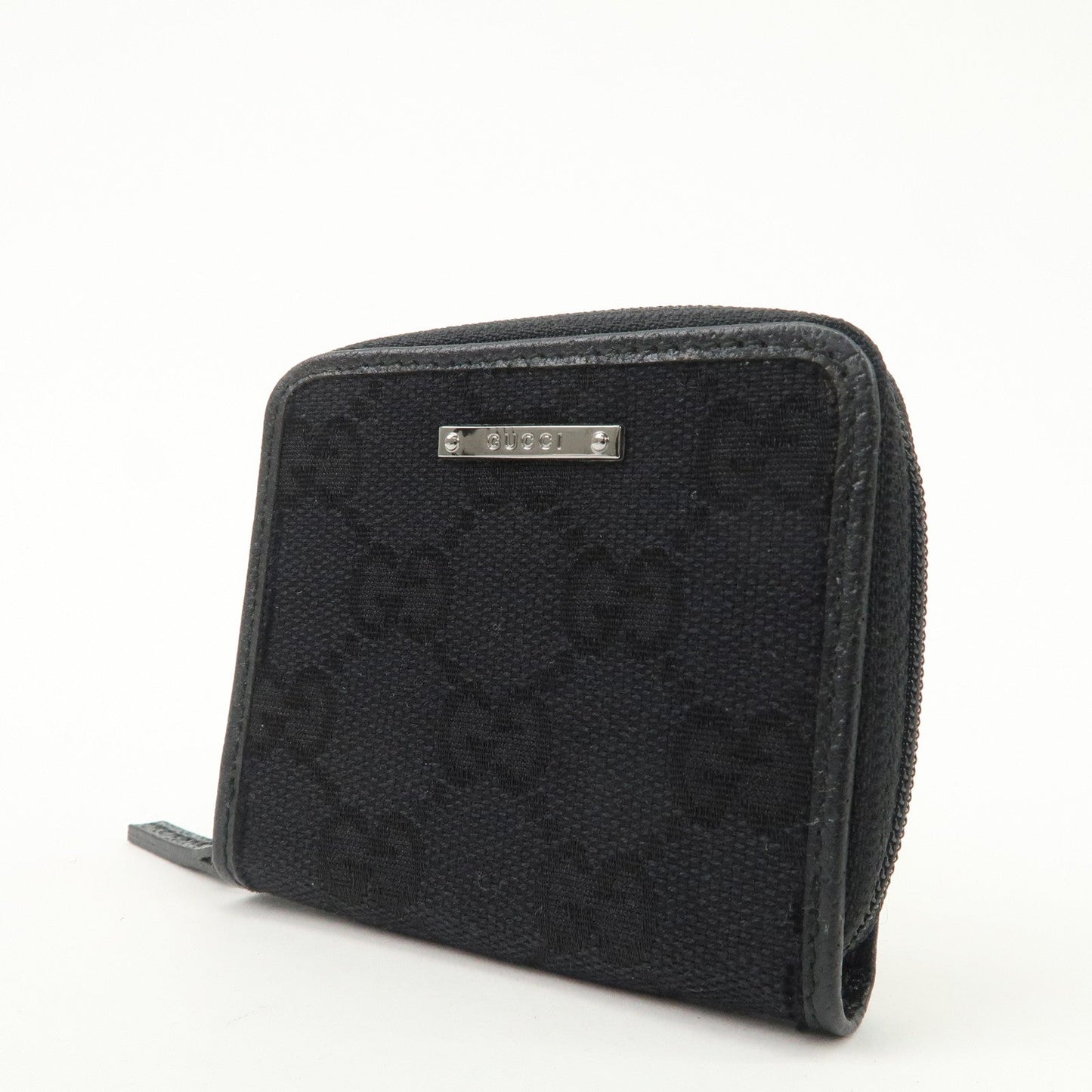 GUCCI GG Canvas Leather Coin Case Coin Purse Black 115255  d