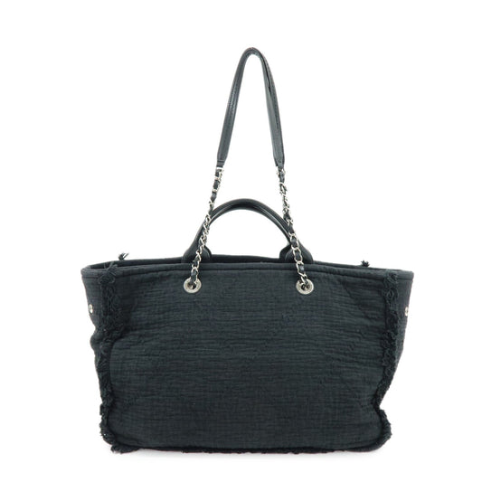 CHANEL COCO Mark Canvas Leather Chain Shoulder Bag Tote Bag A57180