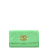 CHANEL 19 Flap Wallet Quilted Lambskin Long