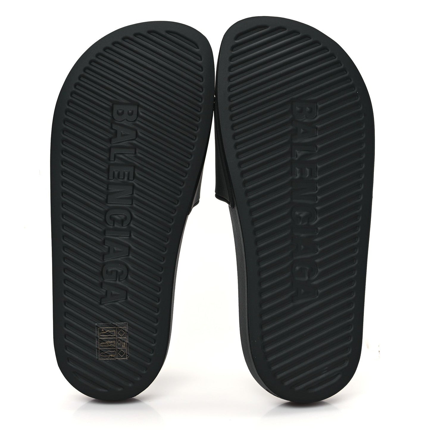 Balenciaga Rubber Womens BB Pool Slide Sandals 36 Black