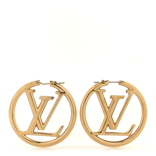 Louis Vuitton Metal Louise Hoop Earrings Gold
