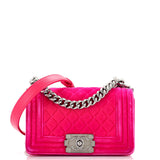 CHANEL Boy Flap Bag Quilted Velvet Small