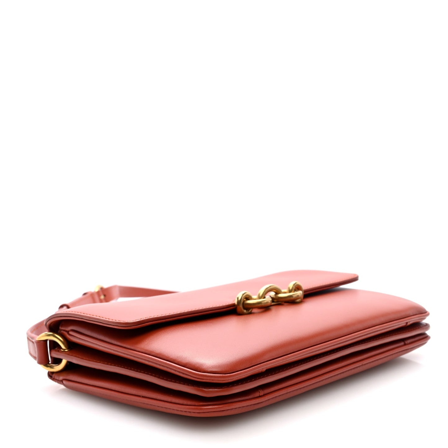 Saint Laurent Smooth Calfskin Le Maillon Satchel Orange