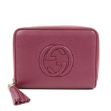 GUCCI SOHO Leather Round Zippy Compact Wallet Purple 351484