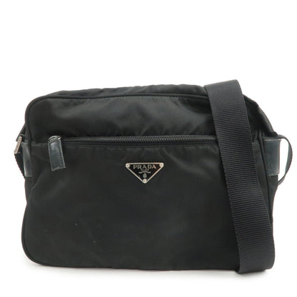 PRADA Triangle Logo Nylon Shoulder Bag Crossbody Bag Black BT0166
