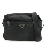 PRADA Triangle Logo Nylon Shoulder Bag Crossbody Bag Black BT0166