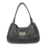PRADA Logo Leather Shoulder Bag Hand Bag Black BR3593  d