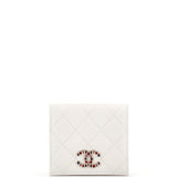 CHANEL Crystal CC Bifold Wallet Quilted Caviar Compact