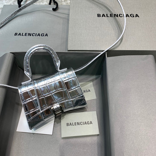 BLN-Ciaga Hourglass Mini Handbag In SliTLM -, For Women,  Bags 4.7in/12Amelia 6373721S4CY8110