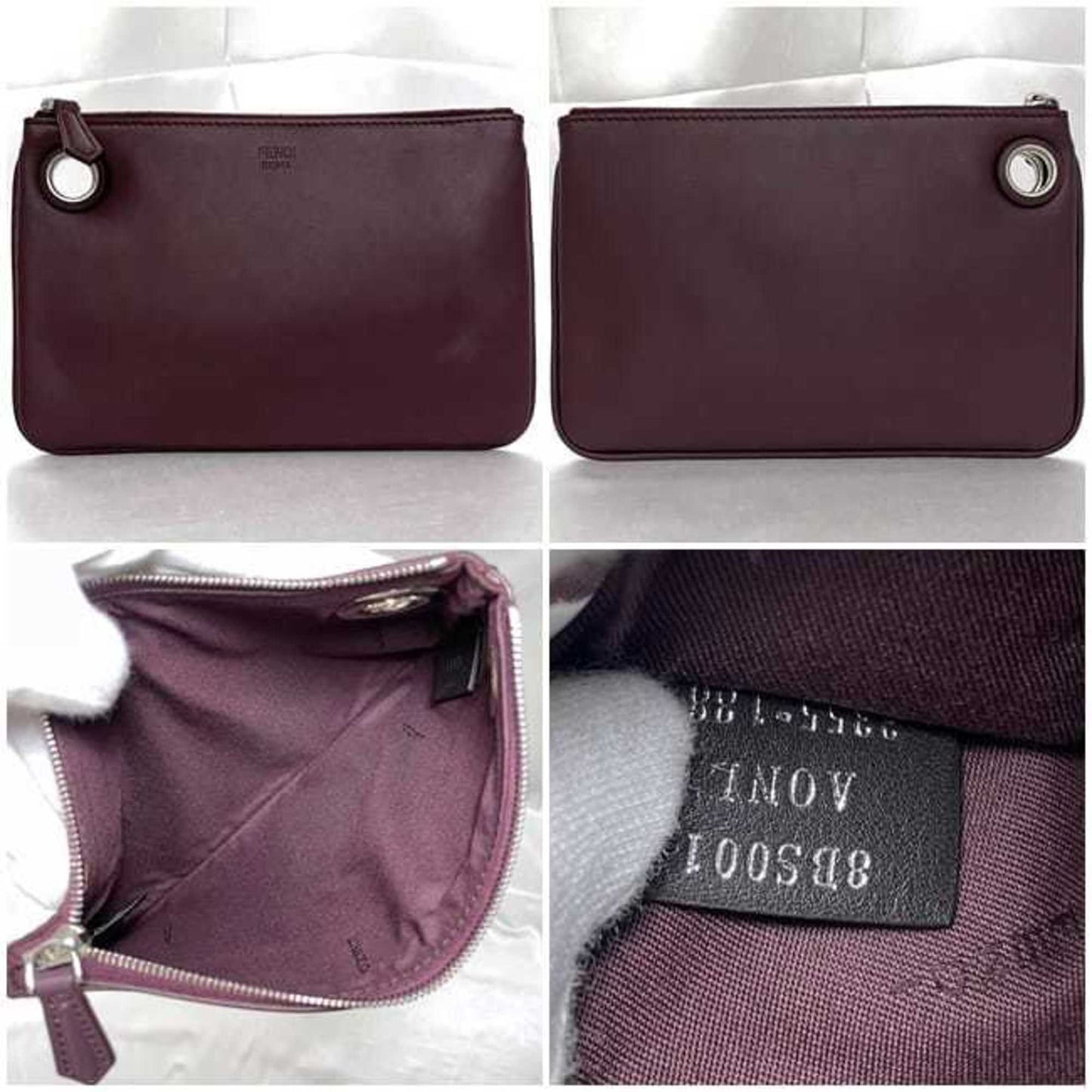 Fendi  pink yellow Leather Clutch Bag (Pre-Owned)
