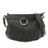 GUCCI Abbey GG Canvas Leather Shoulder Crossbody Bag Brown 265691