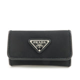PRADA Triangle Logo 6 Rings Key Case Key Holder Black 1PG222