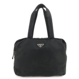 PRADA Triangle Logo Nylon Tote Bag Shoulder Bag Hand Bag Black