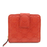 GUCCI Guccissima Leather Bi-fold Compact Wallet Red 346056