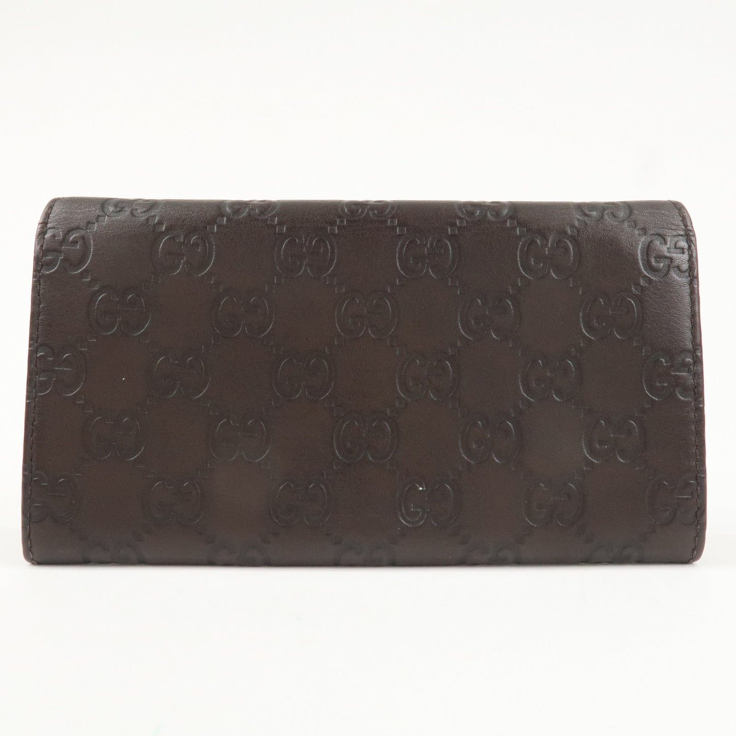 GUCCI Guccissima Leather Metal Bar Bi-fold Long Wallet Brown 244946  d