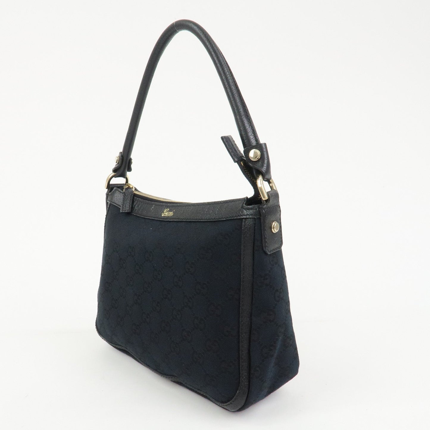 GUCCI GG Monogram Canvas Shoulder Bag Hand Bag Black 146244