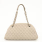 CHANEL Mademoiselle Caviarskin Shoulder Bag Hand Bag Greige Silver