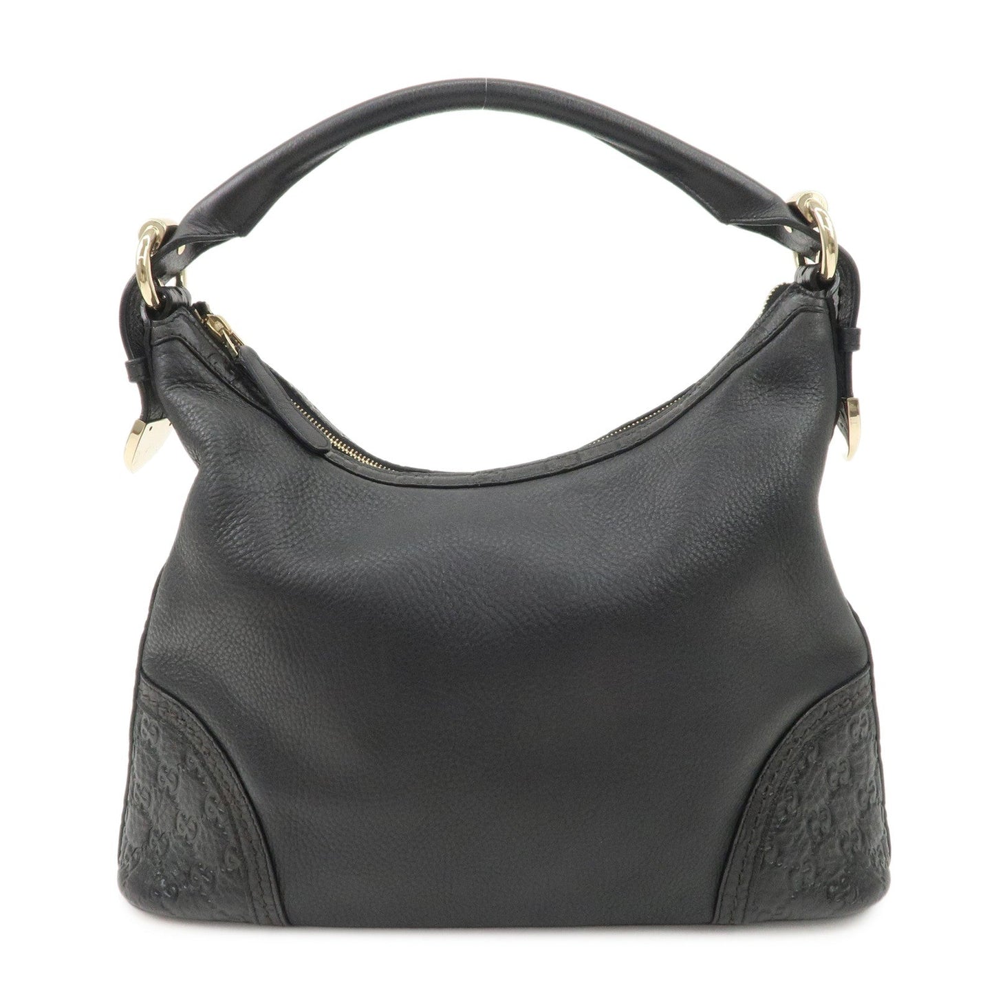 GUCCI Guccissima Leather Shoulder Bag Hand Bag Black 181515  d