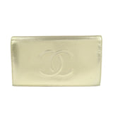 CHANEL Leather Coco Mark Long Wallet Gold Gold Hardware A27156  d