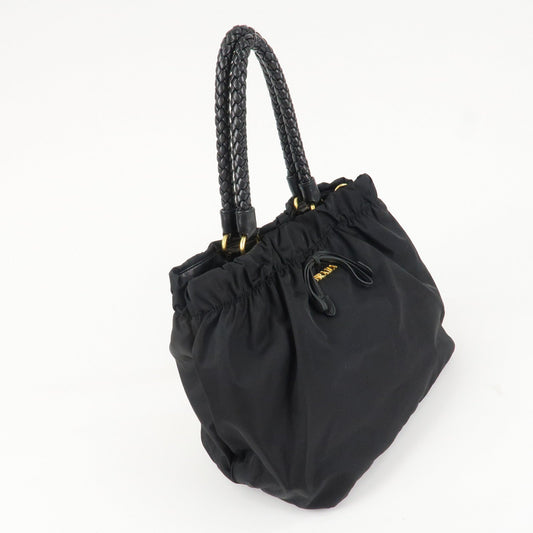 PRADA Logo Nylon Leather 2Way Bag Shoulder Bag Hand Bag Black BN1970  d