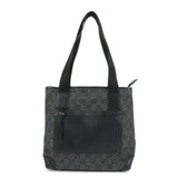 GUCCI GG Denim Leather Tote Bag Shoulder Bag Black 28893