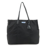 PRADA Etiquette Nylon Leather Tote Bag Shoulder Bag Black 1BG184