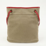 PRADA Logo Canvas Leather Shoulder Bag Crossbody Bag Beige BT0551