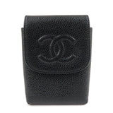 CHANEL COCO Mark Caviarskin Cigarette Case Black Noir A13511