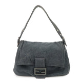 FENDI Mamma Baguette Zucca Cotton Shoulder Bag Gray 26325  d