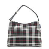 BURBERRY Blue Label Nylon Leather Shoulder Bag Nova Plaid Black