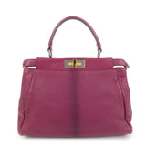 FENDI Peekaboo Leather 2Way Hand Bag Shoulder Bag Fuchsia 8BN226